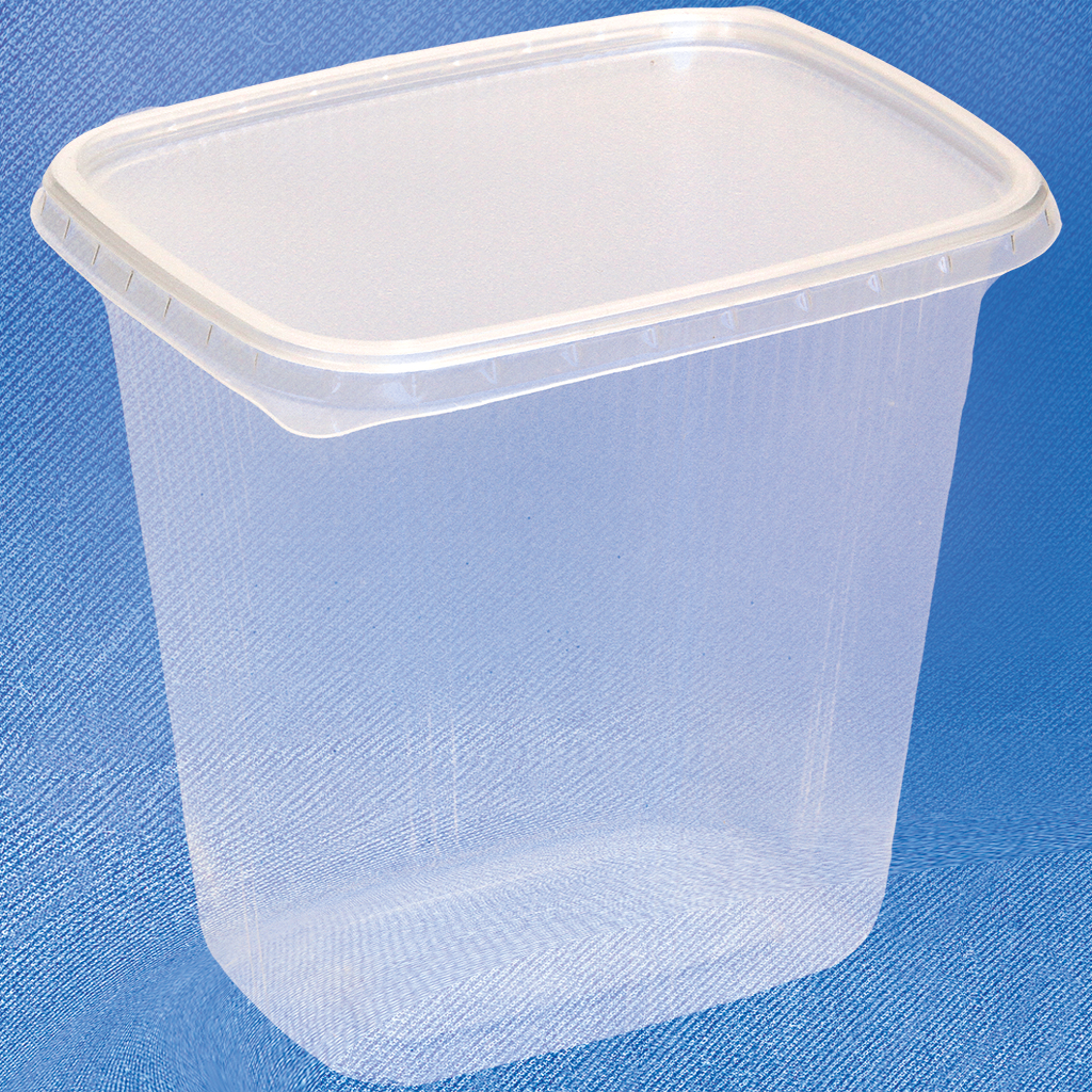 Пластиковый контейнер с крышкой 500 мл, круглый, прозрачный