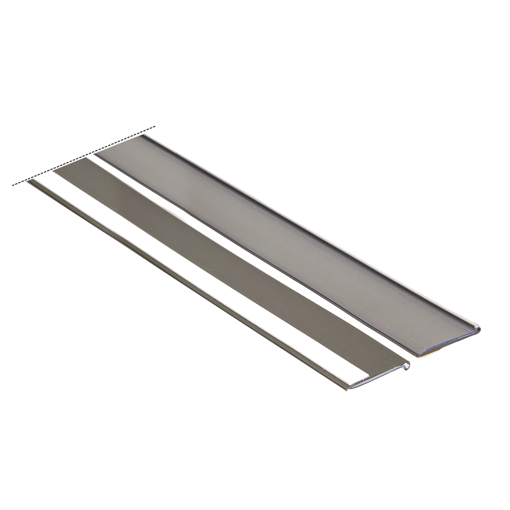 Prijsleiste voor rek grijs aluminium met 12mm schuimplakband