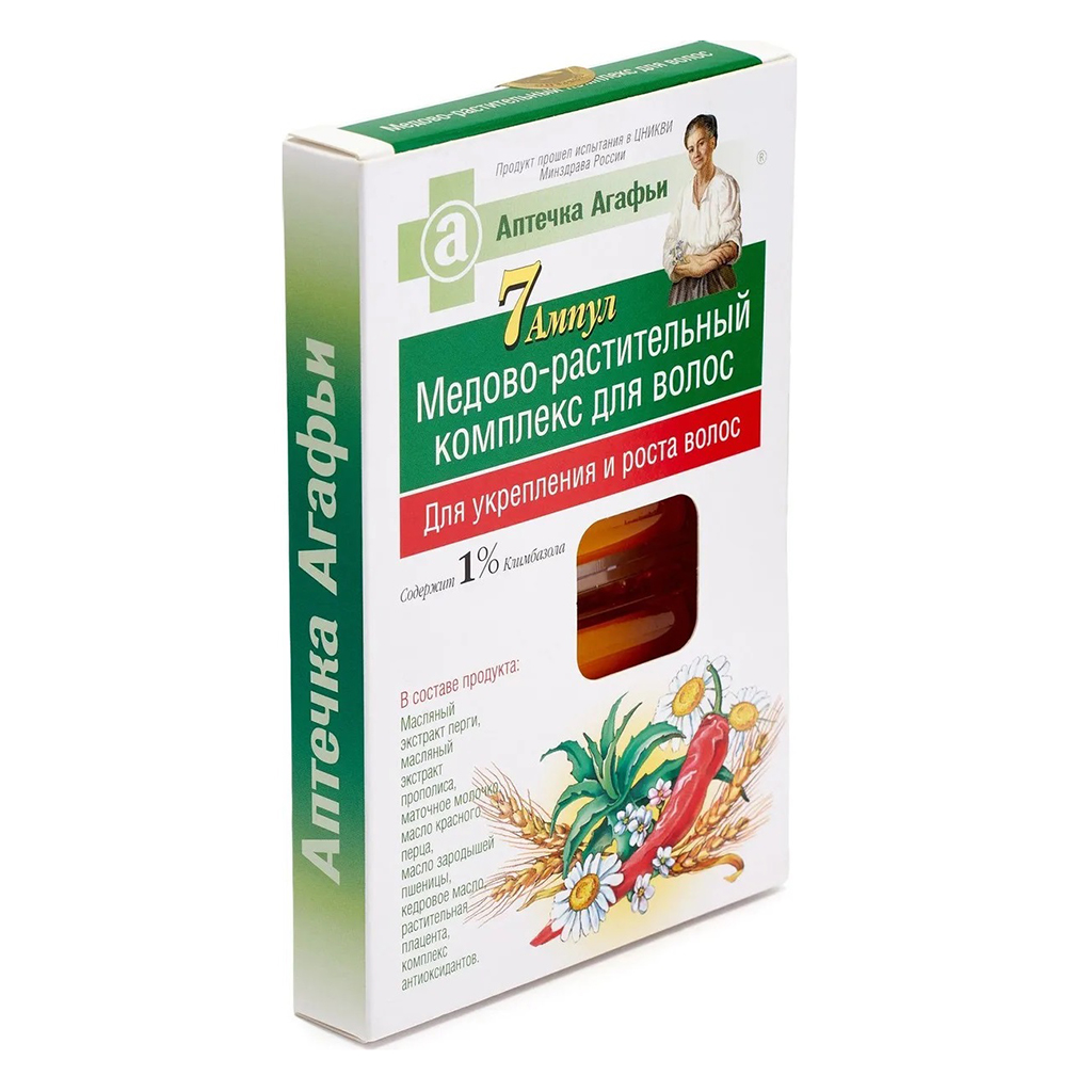 Plantencomplex met honing voor versterking/haargroei, 7×5 ml