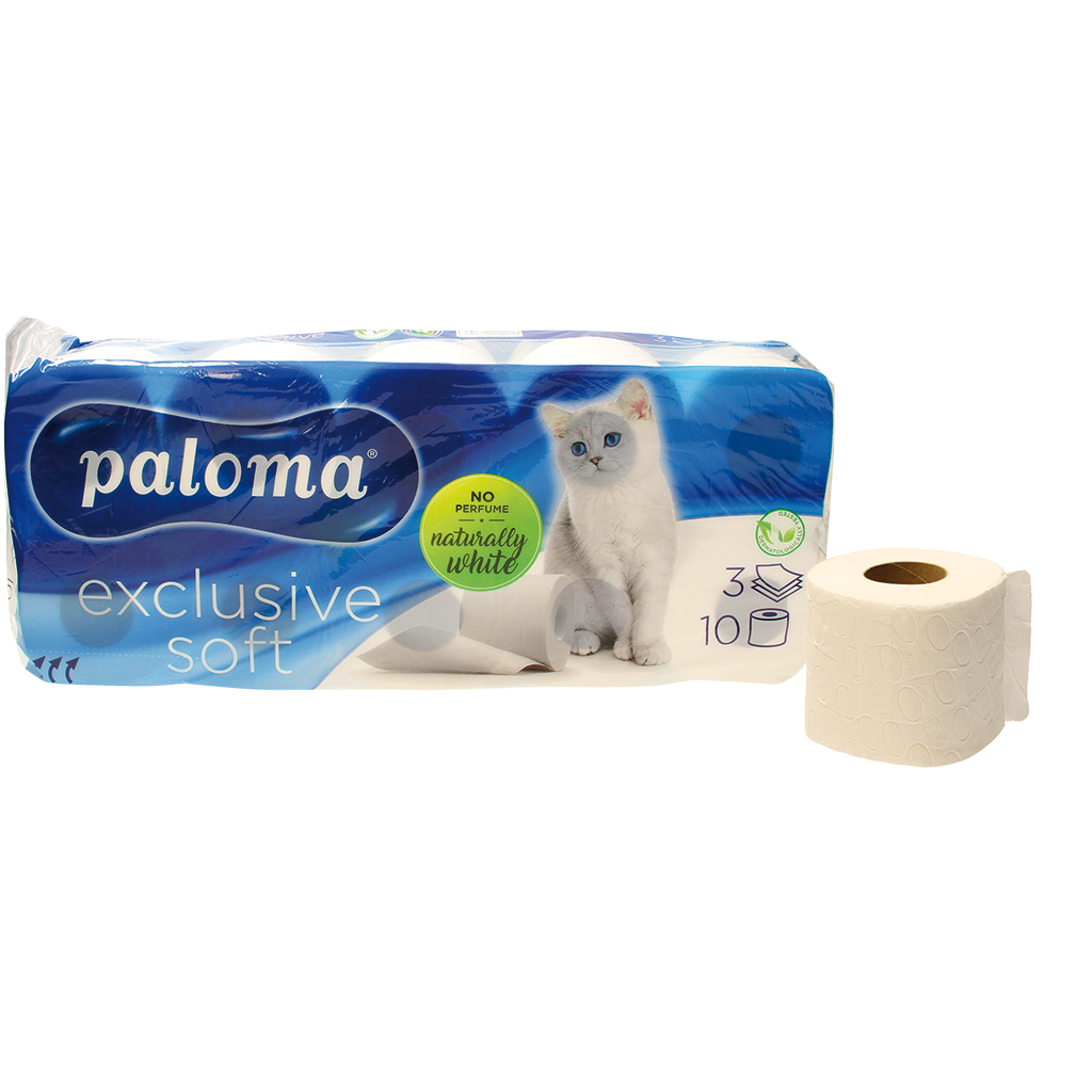 Туалетная бумага "Paloma Exclusive Soft White" 3-х слойная