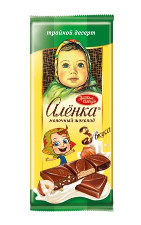 Chocoladereep "Alyonka" driedubbel dessert 87g
