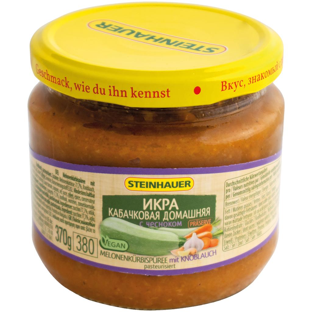 Meloenpompoenpuree met knoflook, gepasteuriseerd