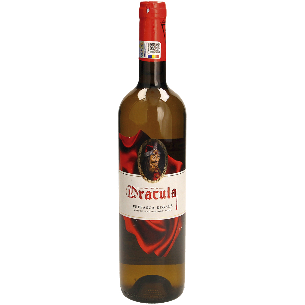 Вино белое полусухое "Dracuka Feteasca Regala" 12%, 0,75l