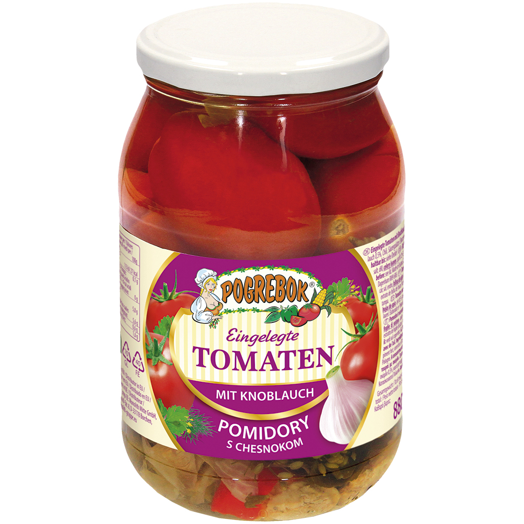Ingelegde tomaten met knoflook