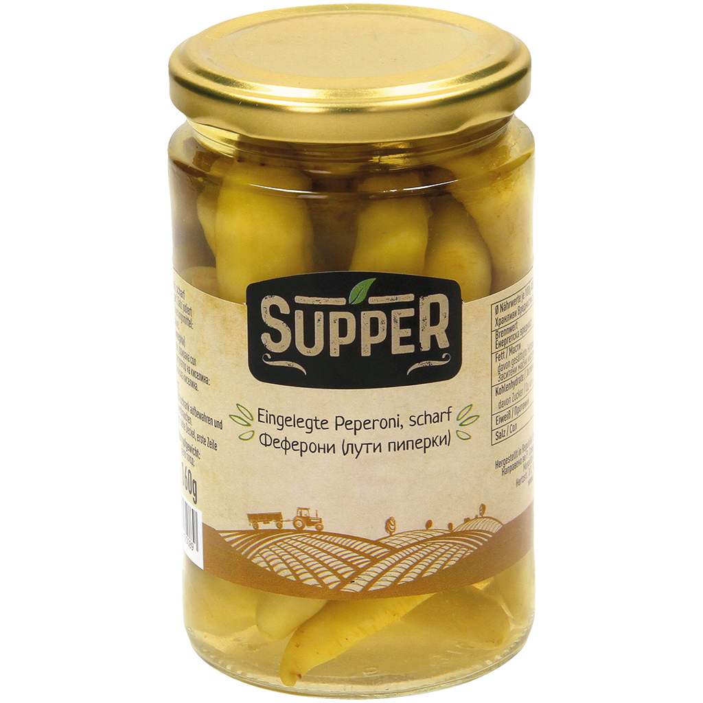 Ingelegde peperoni, scherp