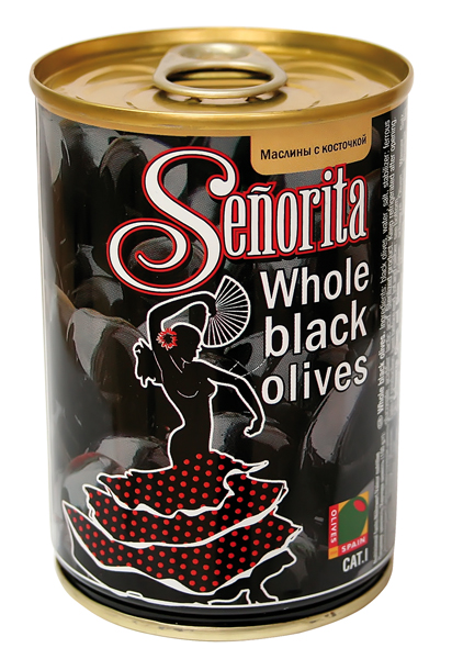 Zwarte olijven "Senorita" met pit