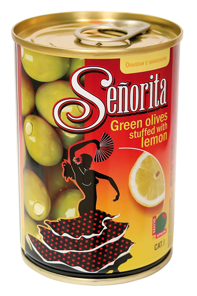 Groene olijven "Senorita" met citroenvulling
