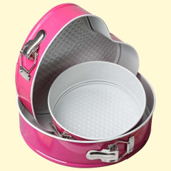 Bakvorm / springvorm in roze 3 stuks: 18/23/26 cm