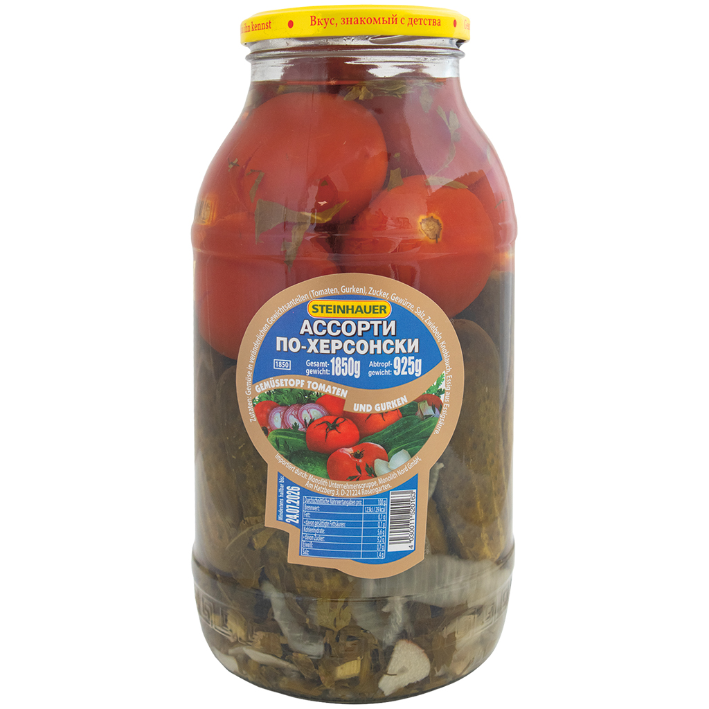 Ingelegde augurken en tomaten "Po Chersonski''