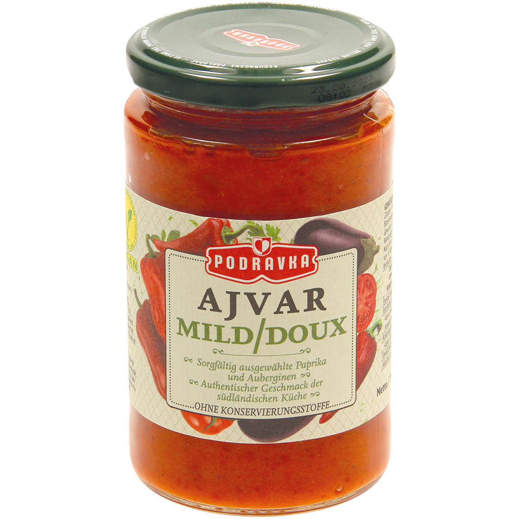 Ajvar milde groente bereiding met paprika en aubergine