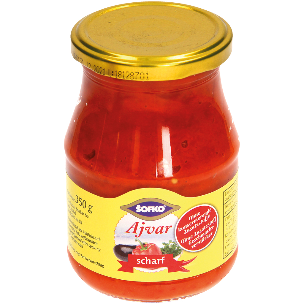 Овощная заготовка "Ajvar" из пeрца и баклажан острая