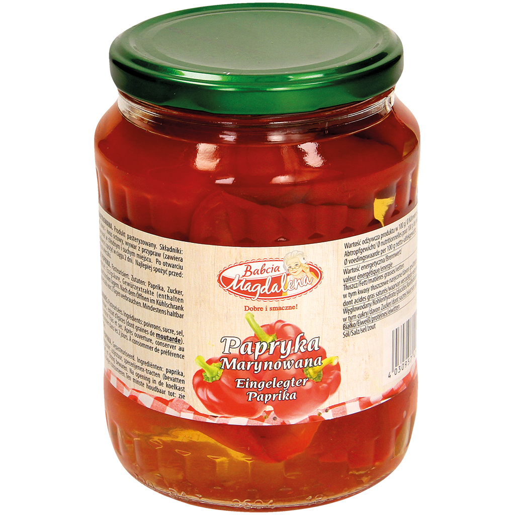 Ingelegde paprika "Papryka Marynowana". Gepasteuriseerd.