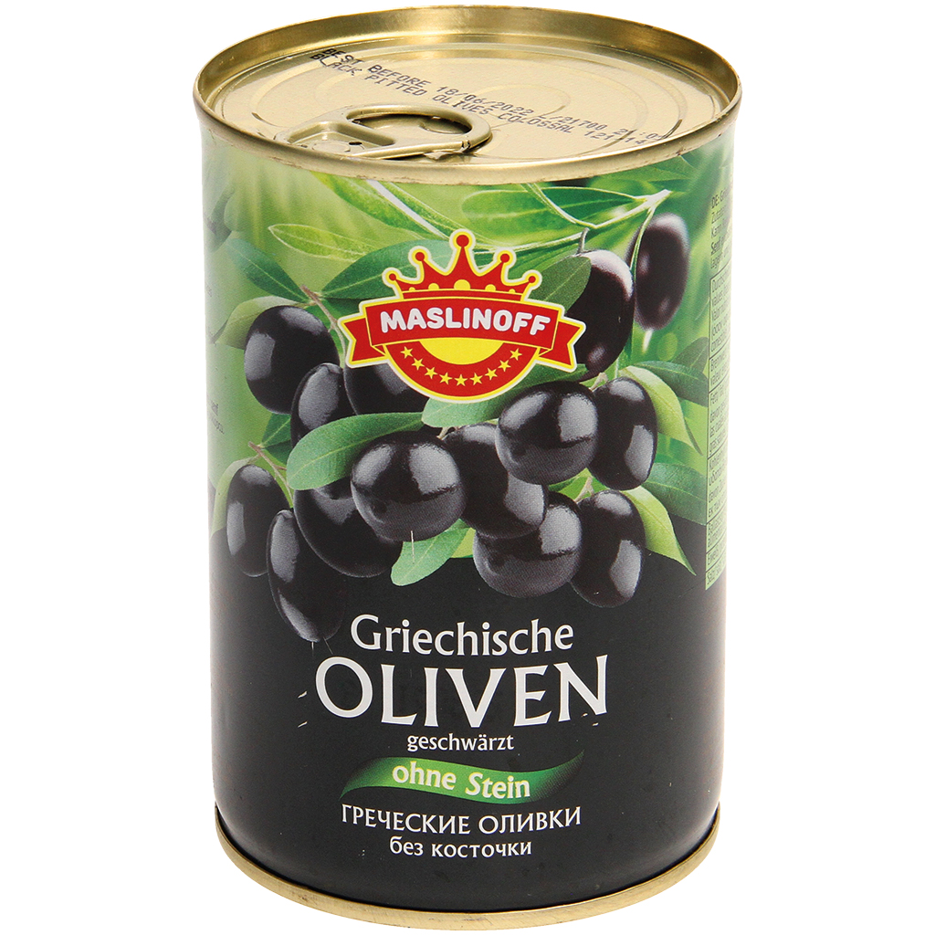 Griekse olijven zonder pit, zwart