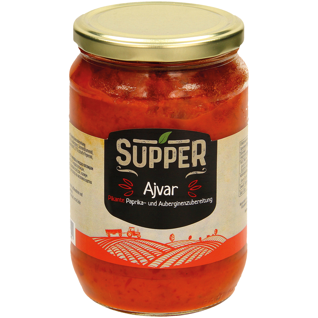 Pikante paprika- en auberginebereiding "Ajvar"