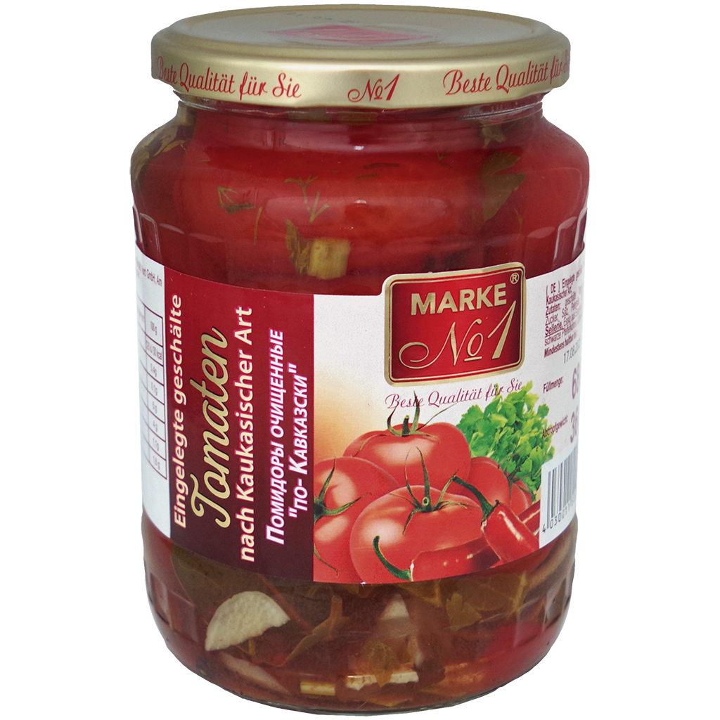 Ingelegde gepelde tomaten ''Po Kavkaszki''