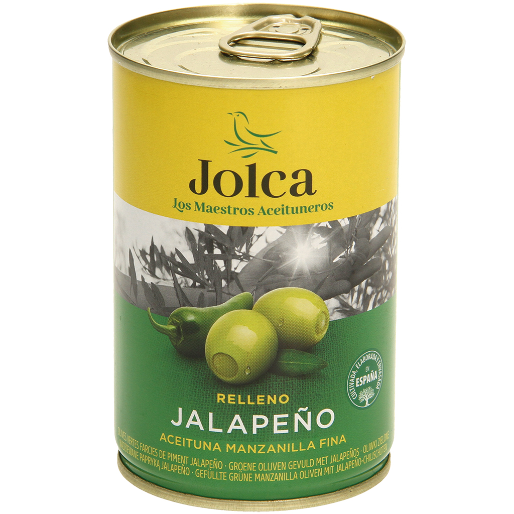 Gevulde groene olijven met jalapeño peper