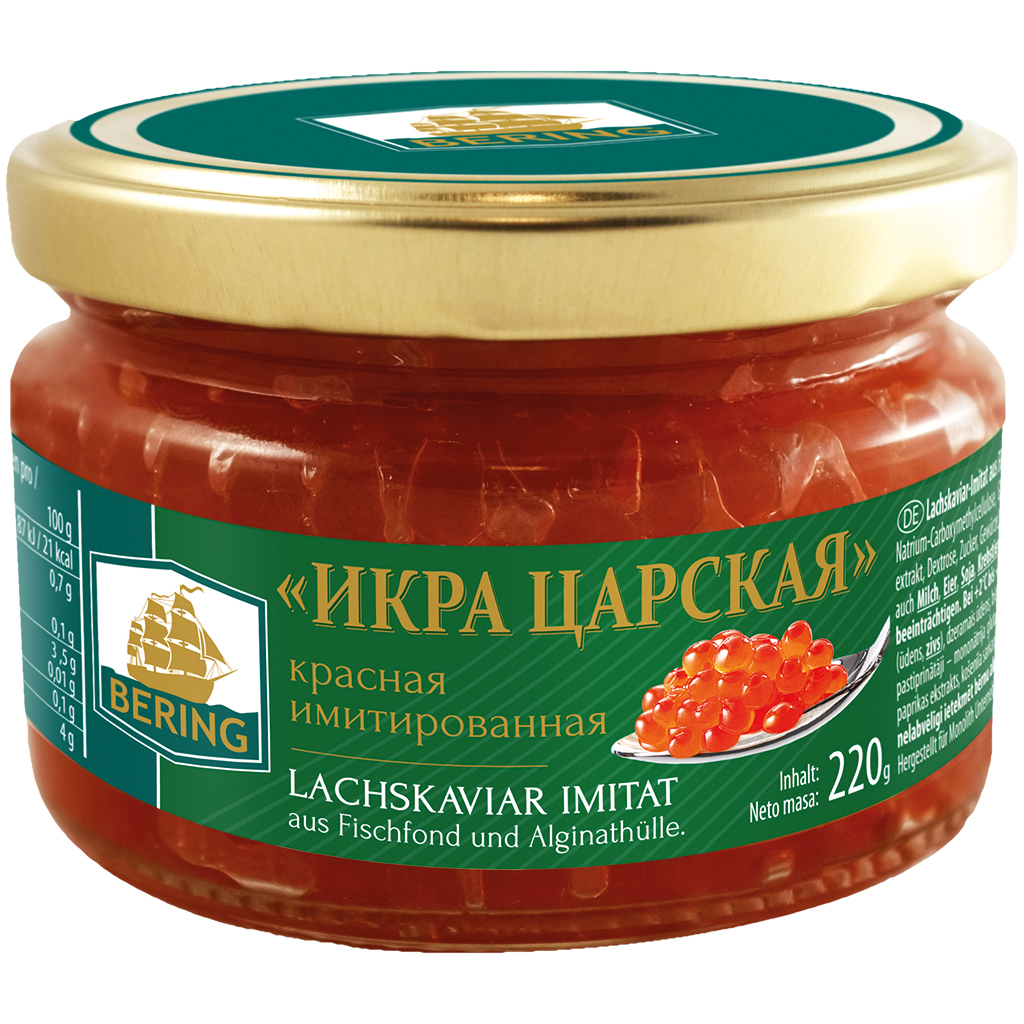 Zalmkaviaar "Tsarskaya Kaviar" - imitat van visfond
