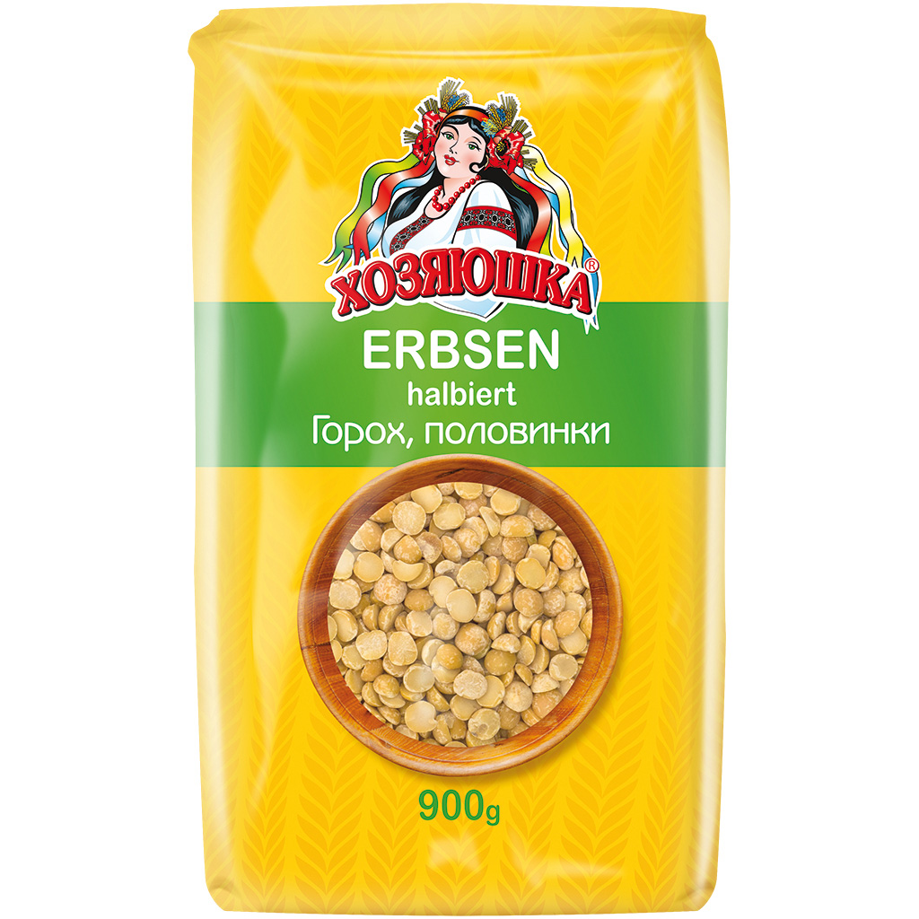 Erwten gehalveerd