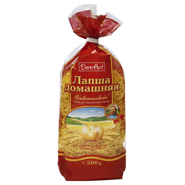 Fadennudels met hoog eigehalte "Lapscha Domaschnaja"