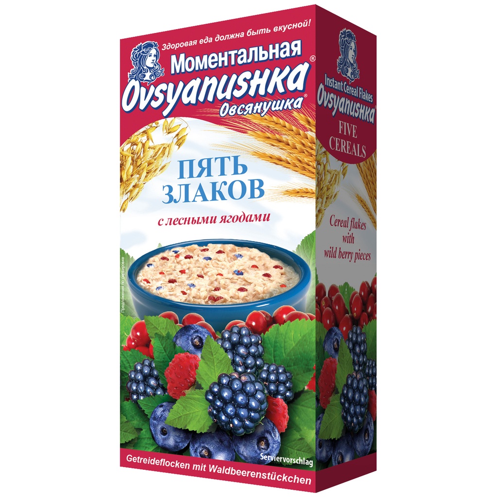 Каша быстрого приготовления из смеси злаковых хлопьев и лесн