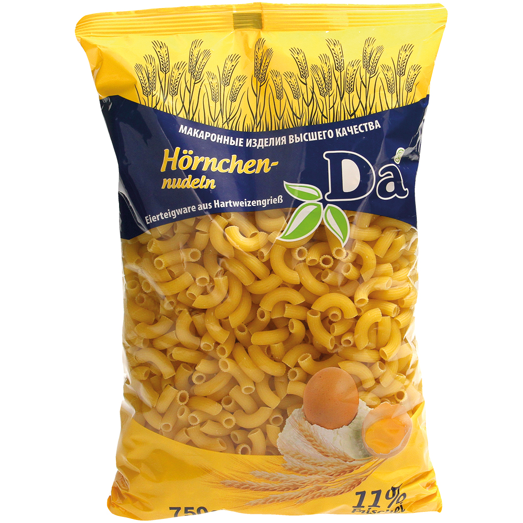 Eierteigwaren van harde tarwegrut "Hörnchennudeln"