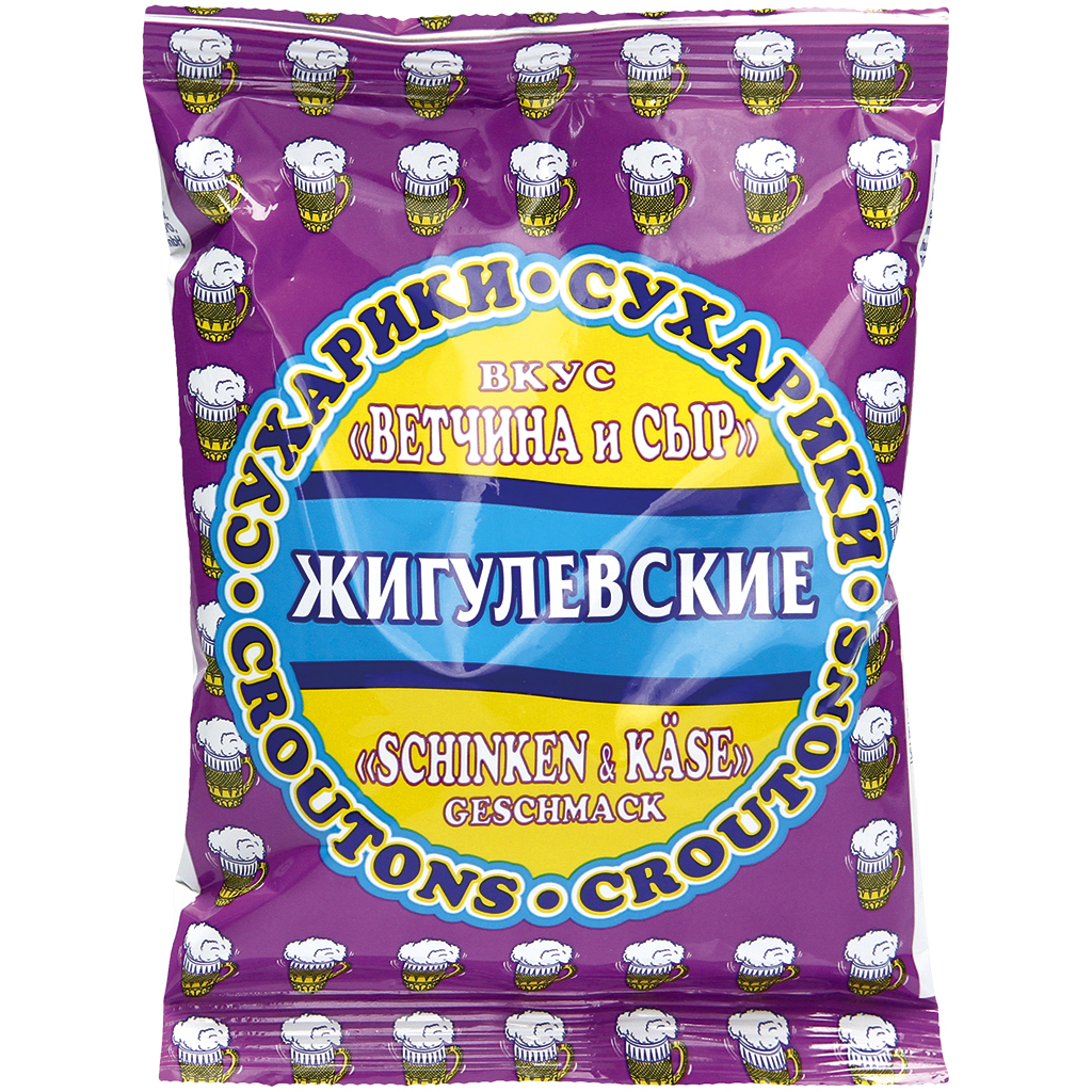 Снек из хлеба со вкусом ветчины и сыра