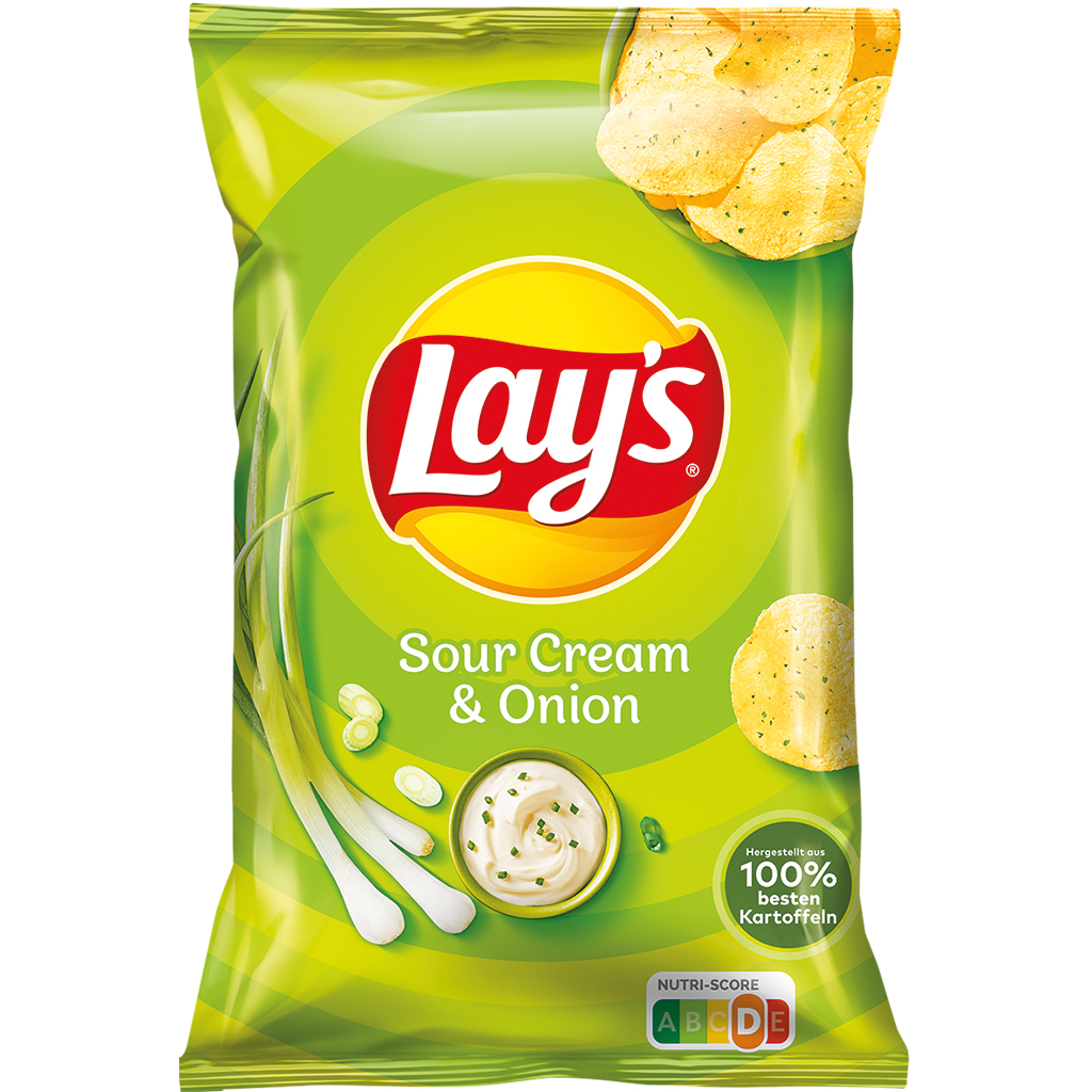 Картофельные чипсы "Lays Sour Cream and Onion" со сметаной и