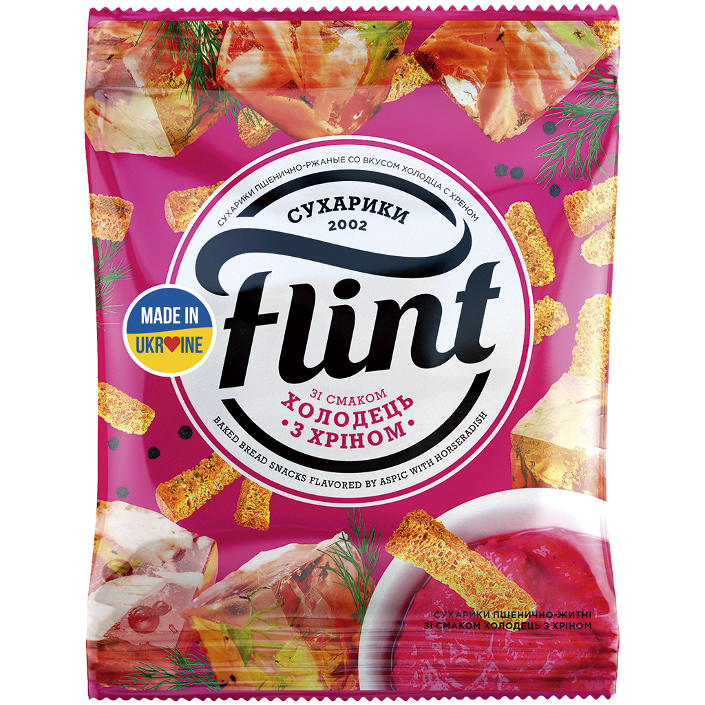 "Flint" - сухарики из пшеничного хлеба со вкусом хрена