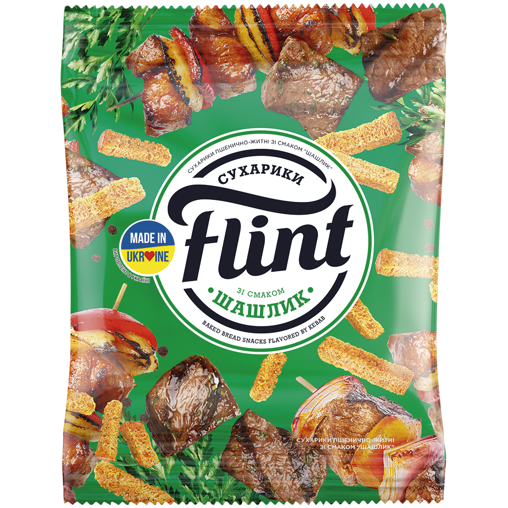 "Flint" - Snack van tarwebrood met shaslik-smaak