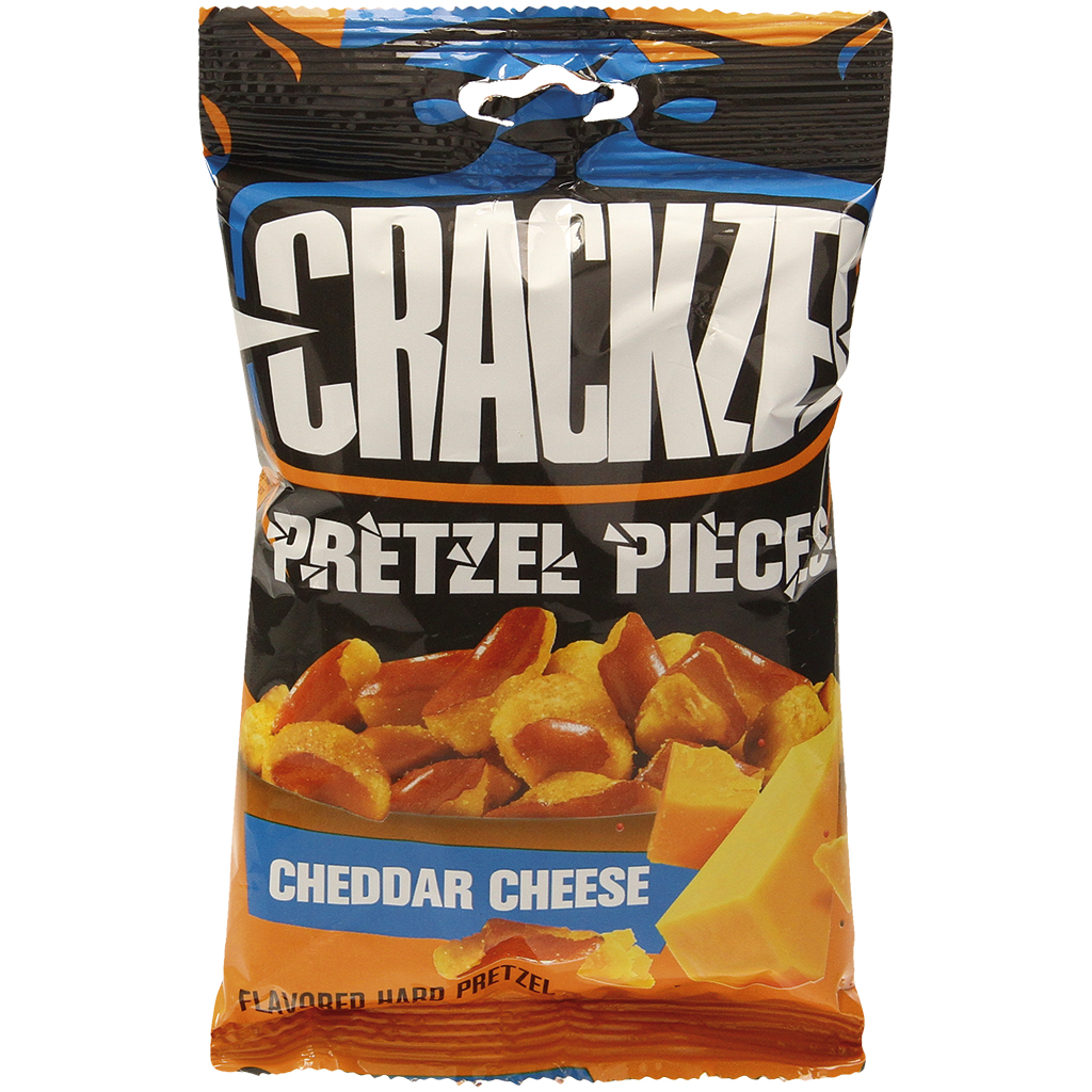 Brezelstukjes gekruid met cheddar kaas