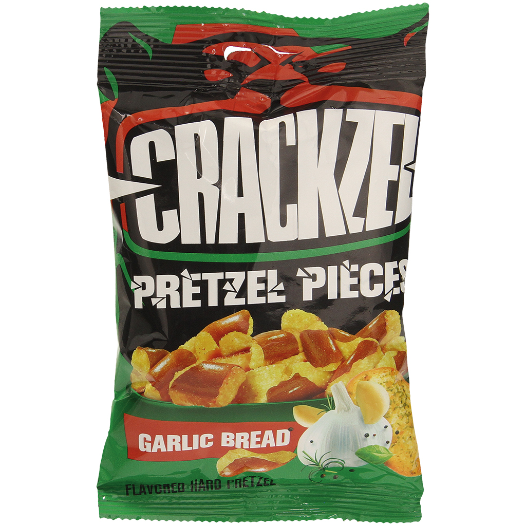 Brezelstukjes gekruid met knoflook