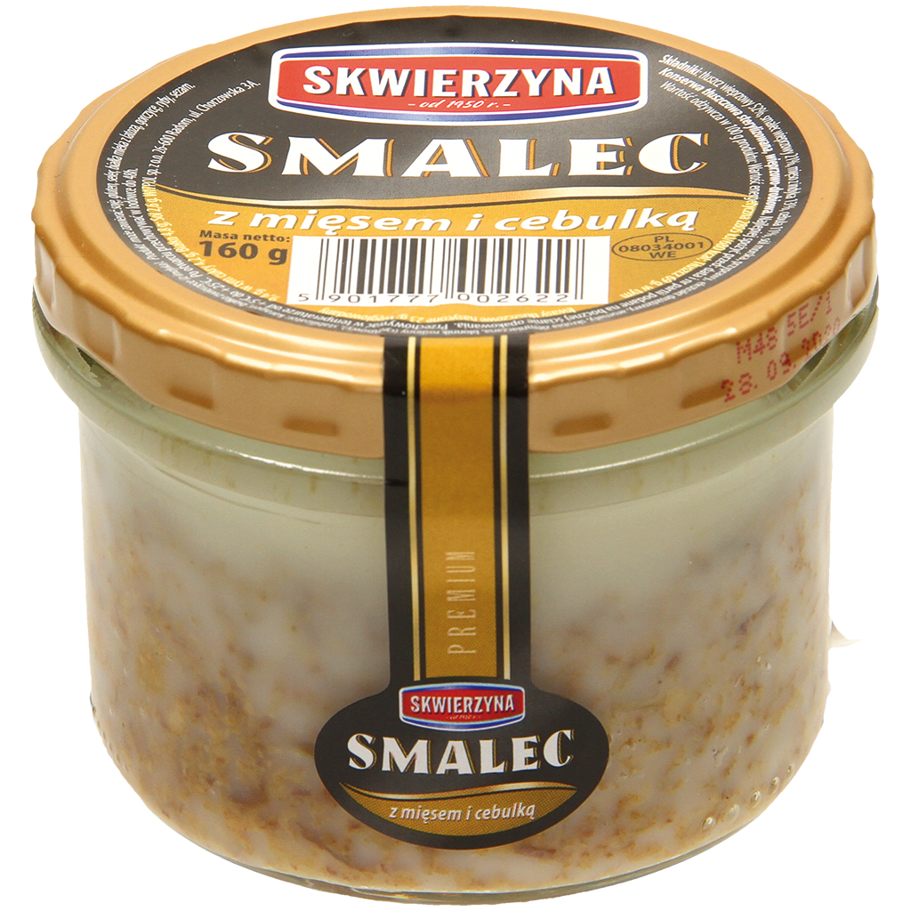 Сма́лец со свиным мясом и луком. Стерилизованный.