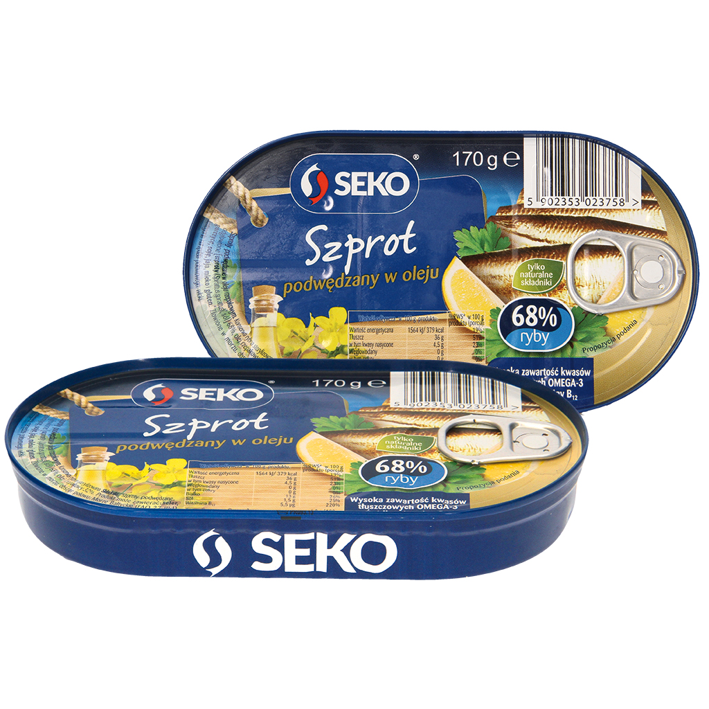 Копченые шпроты (Spratus Spratus), в рапсовом масле, соленые