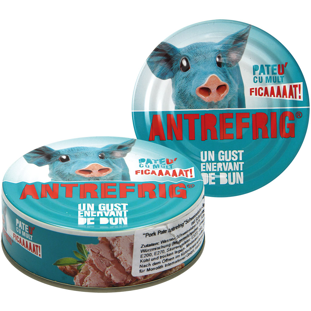 Varkenslever-pastei "Pork Pate Antrefrig", fijn gehakt, met