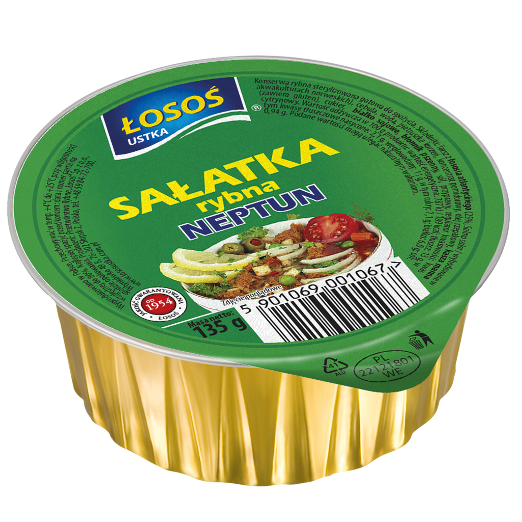 Groentesalade met zalm. Met soja-eiwit.