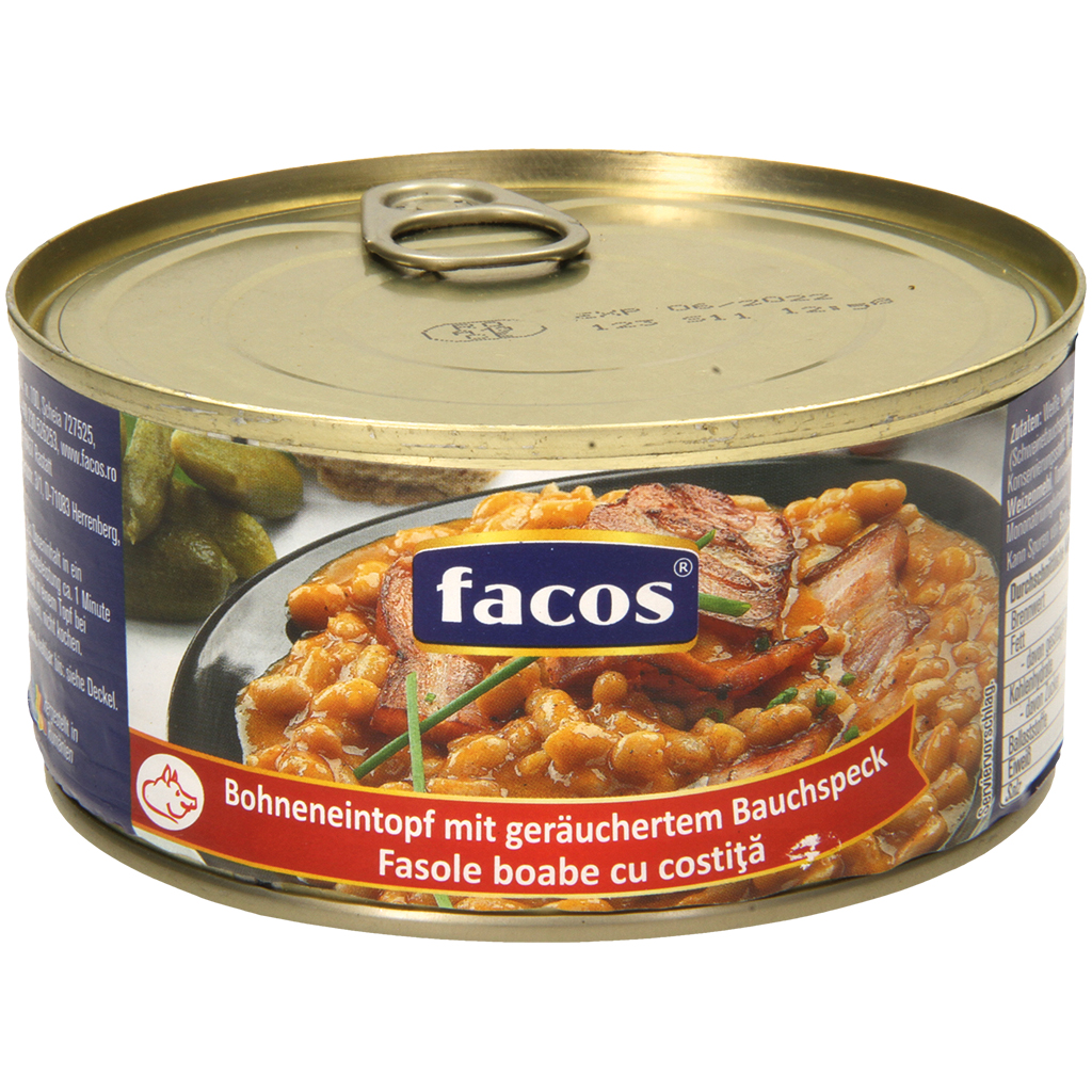 Bonensoep met gerookte spek "Facos"