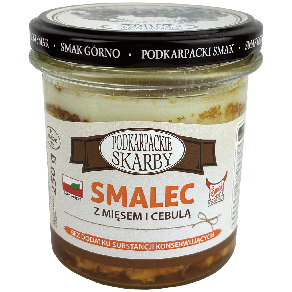 "Smalec" Свиной cмалец с мясом и луком, стерилизованный.