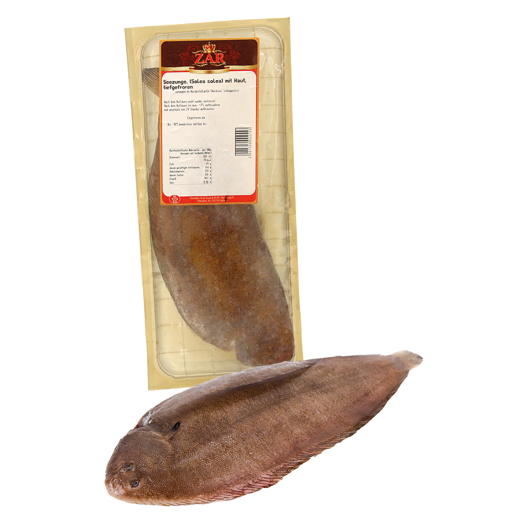 Tong (Solea solea), met huid, diepgevroren