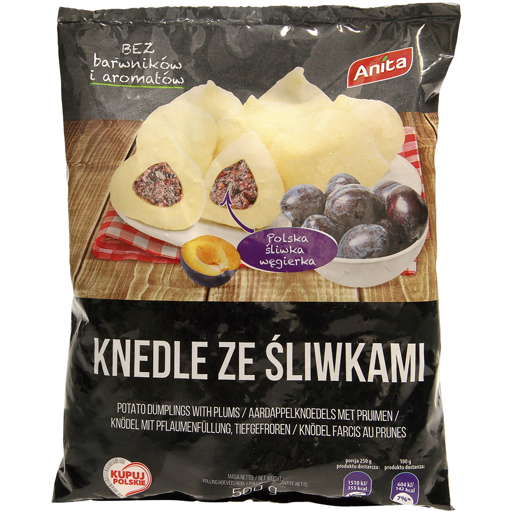 Клецки с начинкой из сливы, замороженные