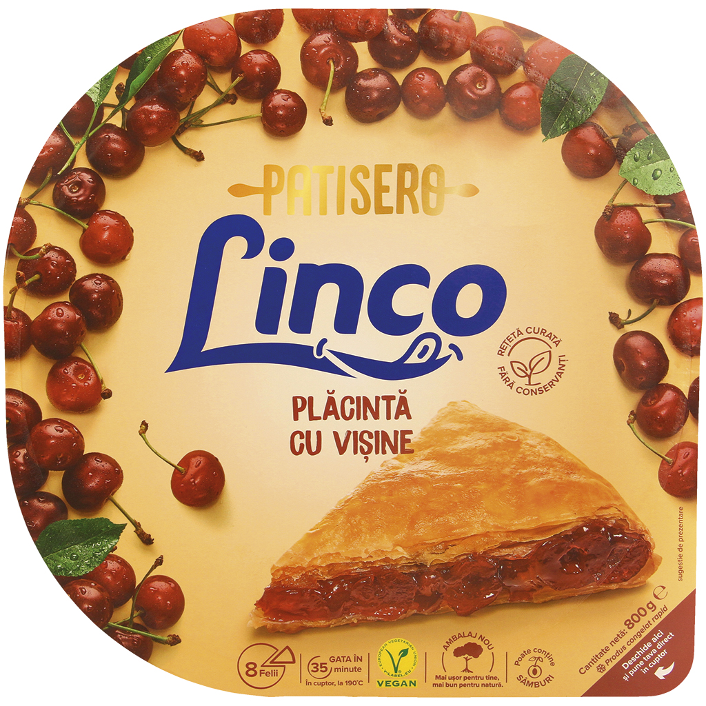 Trekkendeeg gebak met zure kers-appel-vulling "Linco"