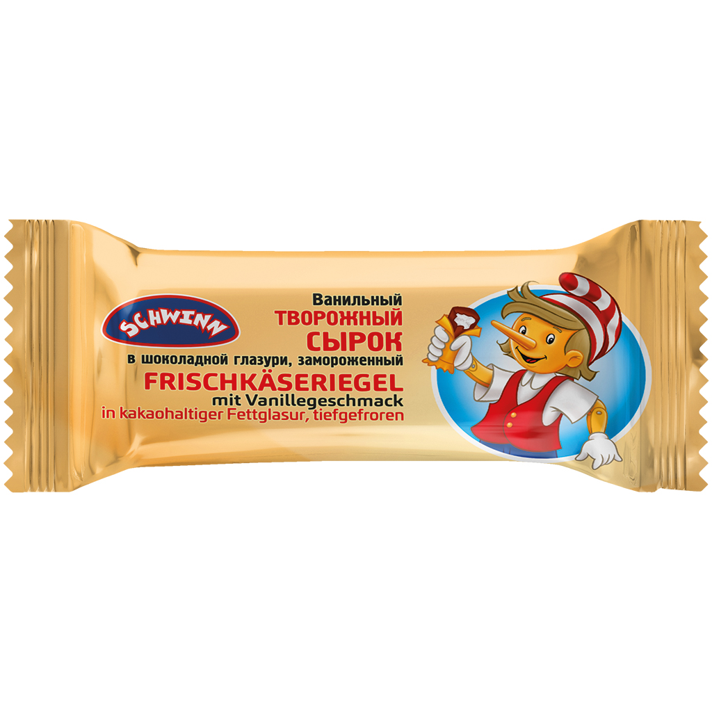 Frischkäseriegel met vanillesmaak in cacao-vetglazuur, diepgevroren