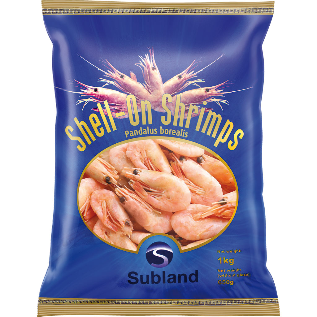 Garnalen (Pandalus Borealis) met kop en schil