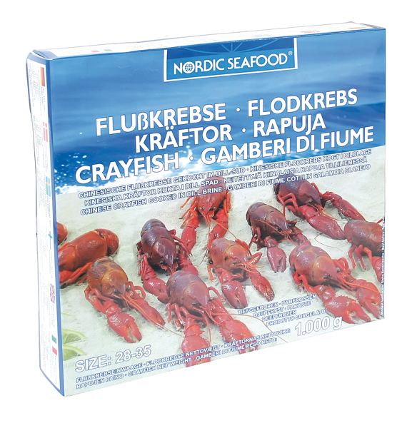 Луизианские раки, приготовленные в укропном бульоне, заморож