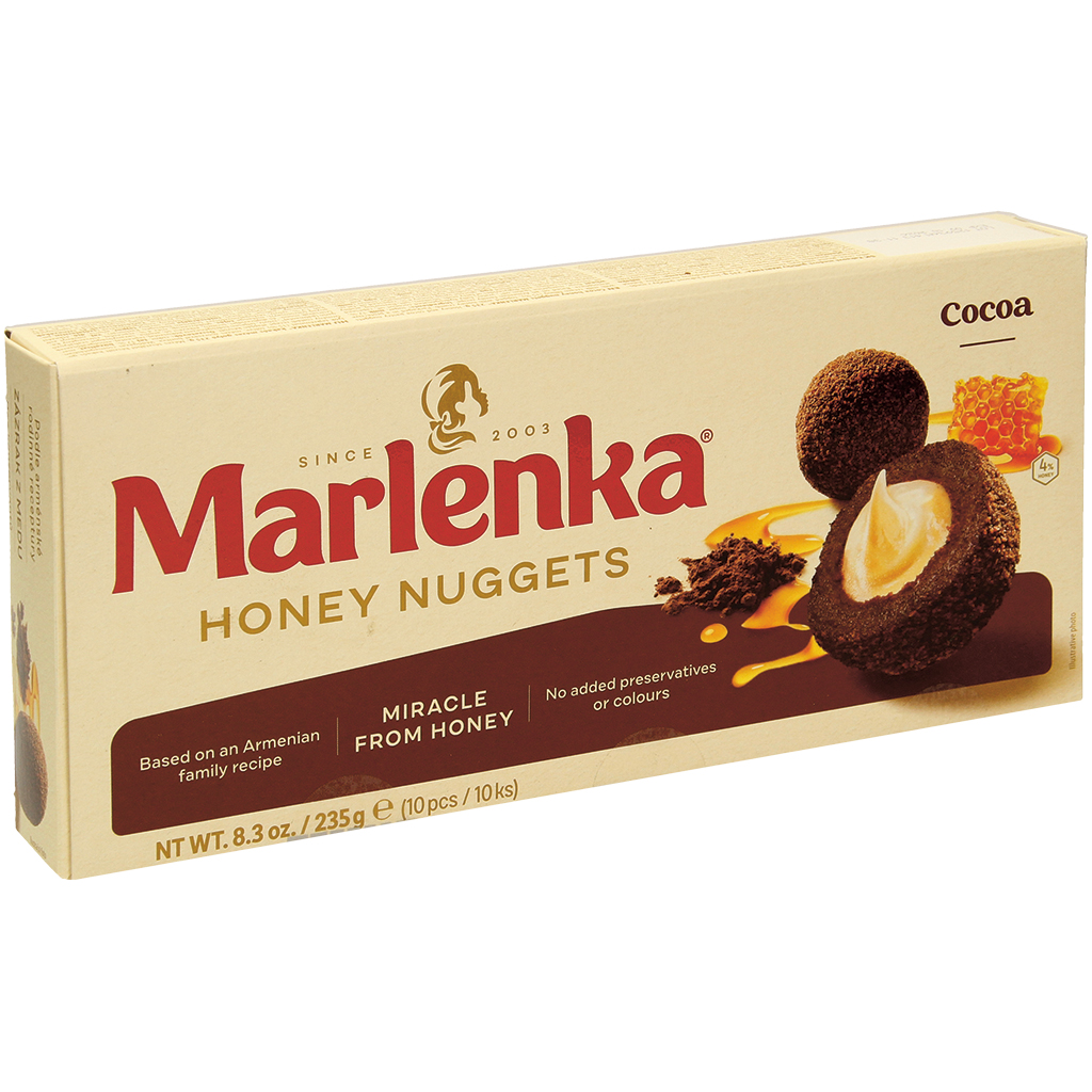 Медовые шарики с какао "Марленка" и начинкой из 15% крема, глубокая заморозка