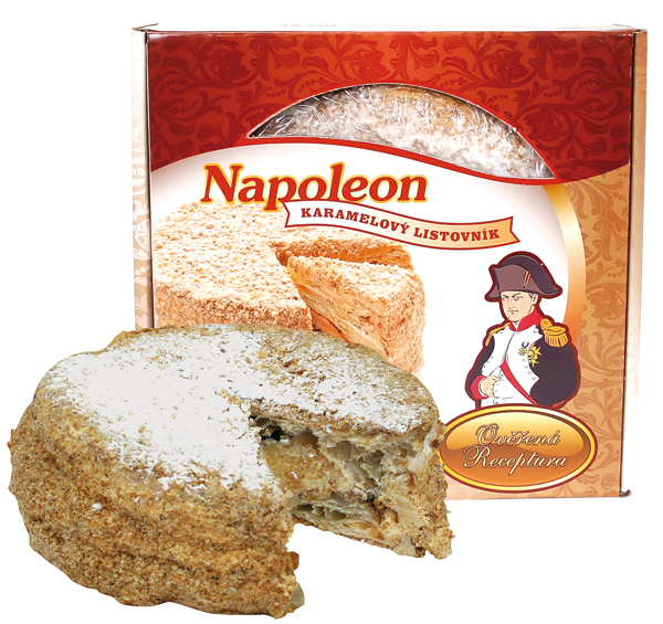 Taart "Napoleon" met roomvulling - smaak van gezoete gecondenseerde melk