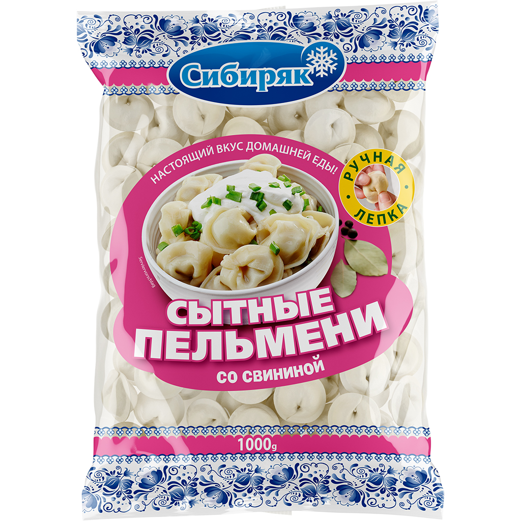Handgemaakte Russische pelmeni - met varkensgehakt (44%) gev