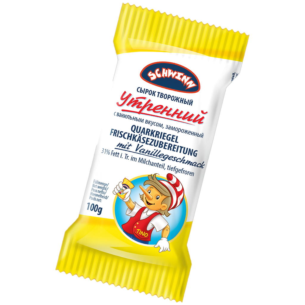 Kwarkrepen "Utrennij" verse kaasbereiding met vanillesmaak,