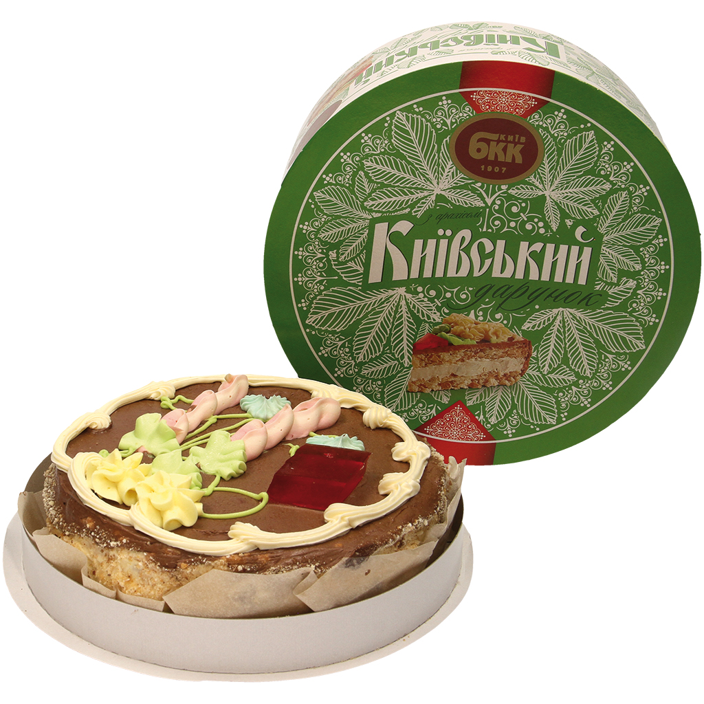 Taart "Kievskij" met pinda's, diepgevroren.