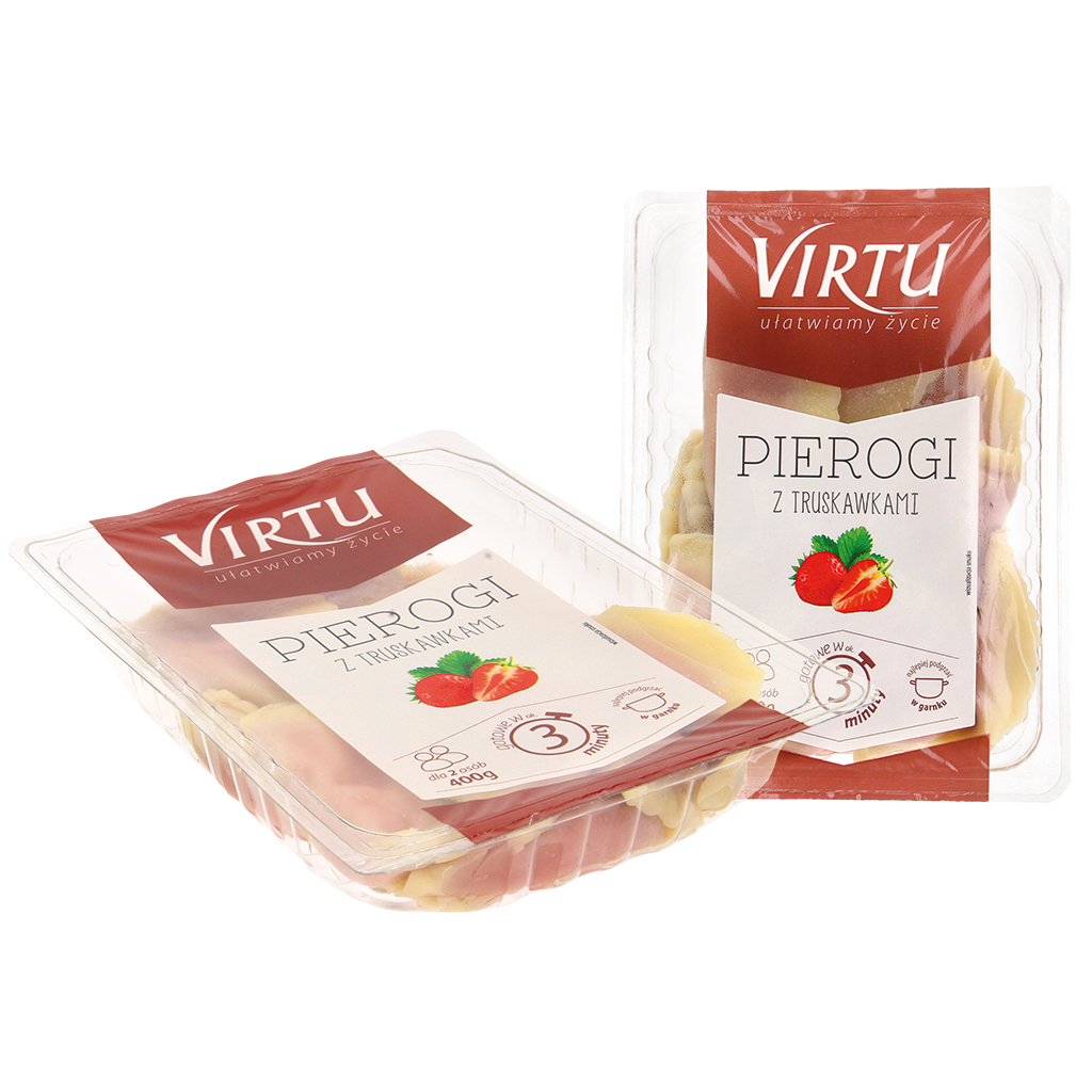 Вареники с клубничной начинкой, готовые к употреблению