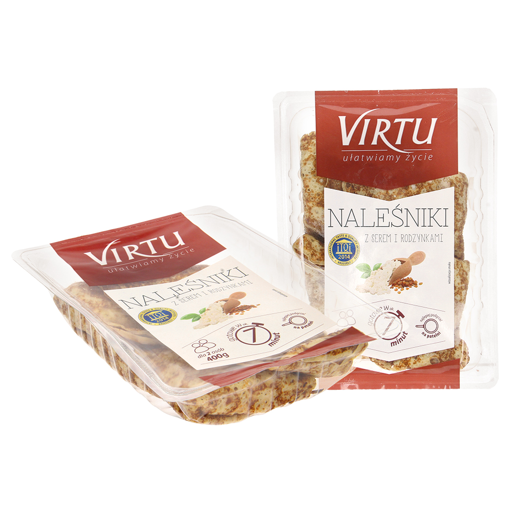 Блинчики с творогом и изюмом, готовые к употреблению